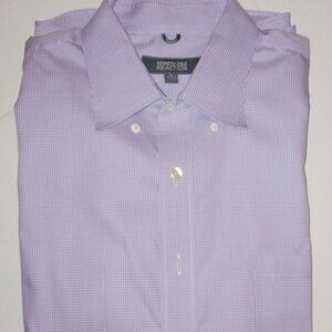 Kenneth Cole Shirt Men Size XL Long Sleeve Light Purple/White Pocket